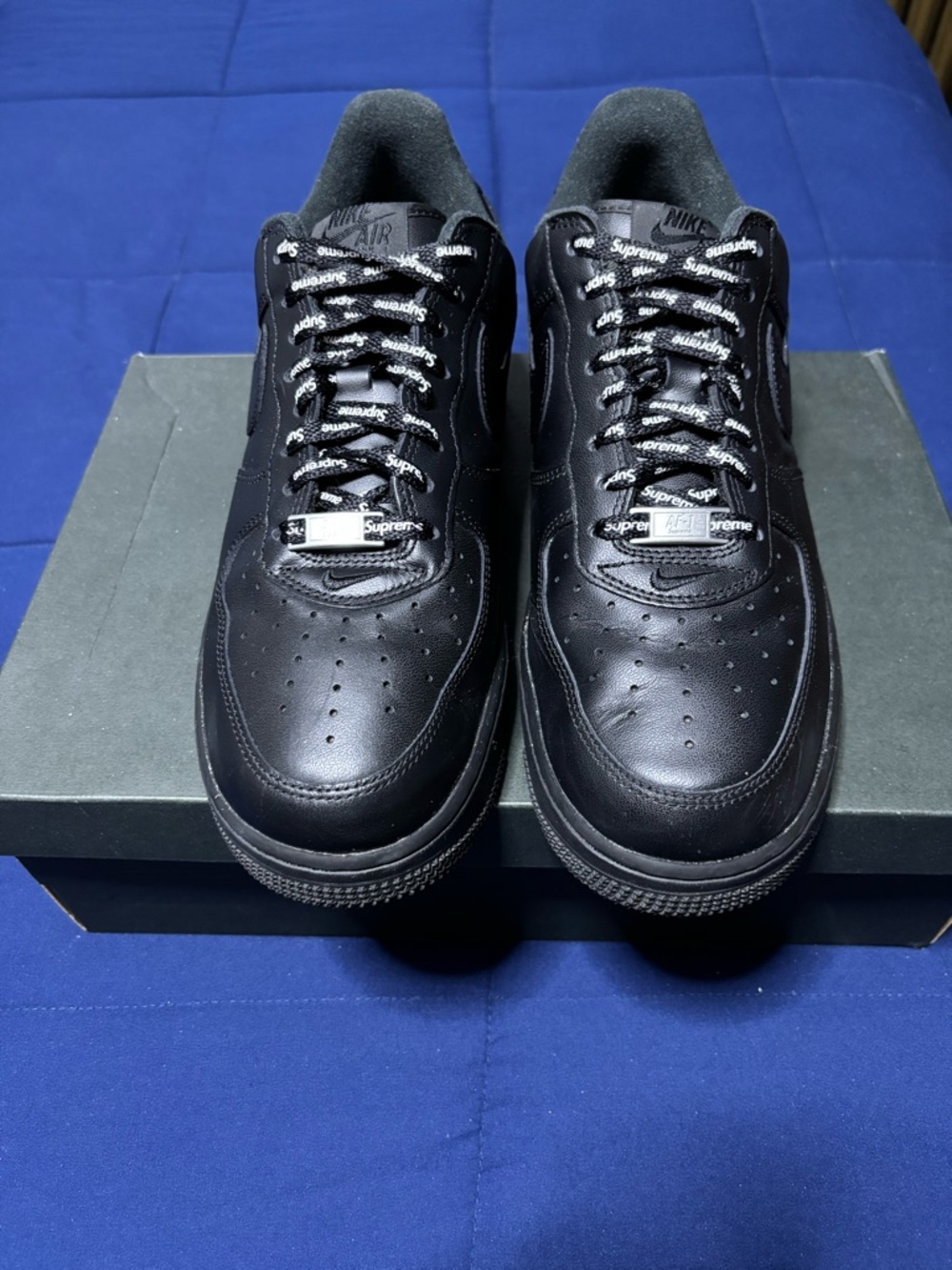 Nike x Supreme Air Force 1 Low Box Logo Black 2020 Size 9.5